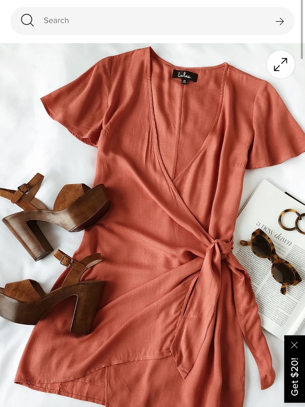 Lulus Women's Wrap Dress in Dusty Rose -